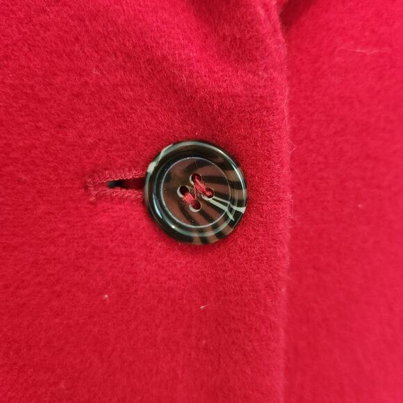 Vintage Harve Bernard Recycled Cashmere Wool Blend Blazer Red Size 12 - Picture 2 of 7